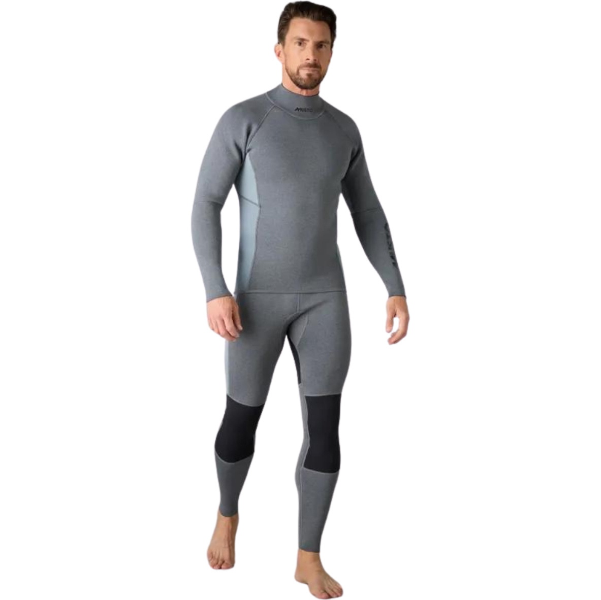 2025 Musto Männer Champ Langärmel 2mm Neoprene Top 82415 - Dark Grey / Marle
